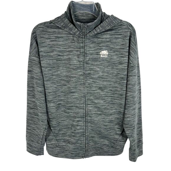 Roots Canada Kids XXL Gray Space Dye Full Zip Hooded Jacket Unisex 13 - 14 Years - Picture 1 of 11